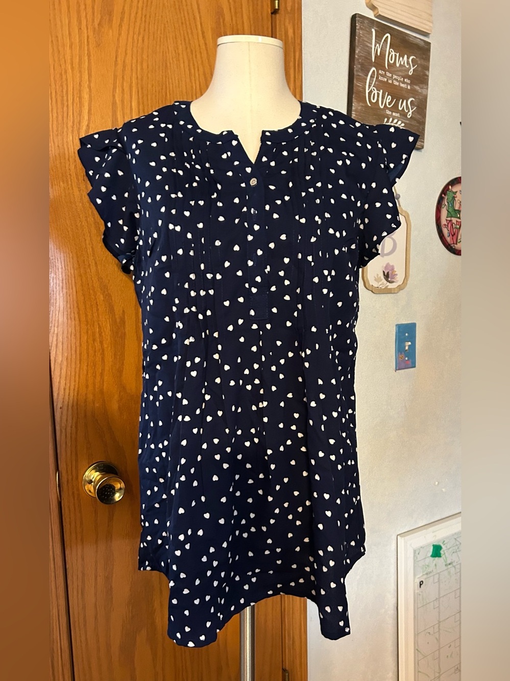 Times Two Navy Maternity Top - Size Large